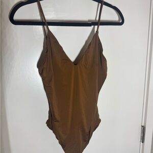 Elegant Brown Women's One Piece Swimsuit